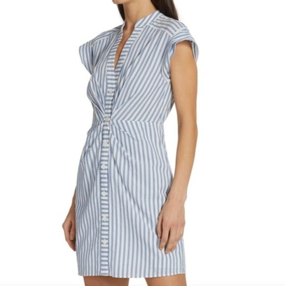 Veronica Beard Addyson Striped Gathered Mini Dress sz M NWOT - Picture 3 of 14